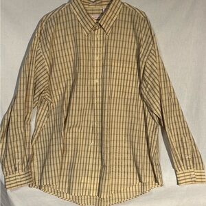 Izod Men's Checkered Shirt - Tan and Brown